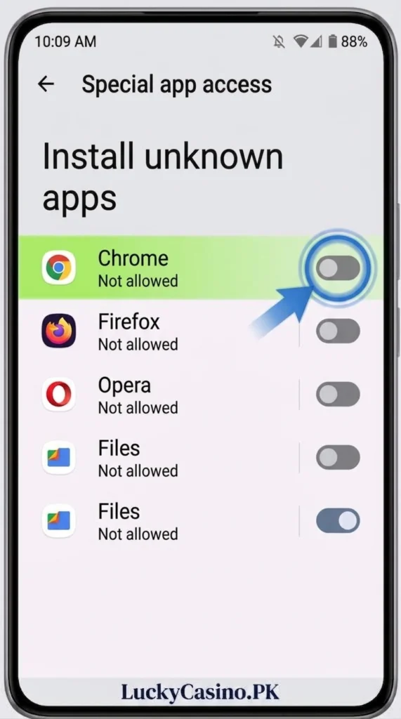 Android Install unknown apps setting for Chrome